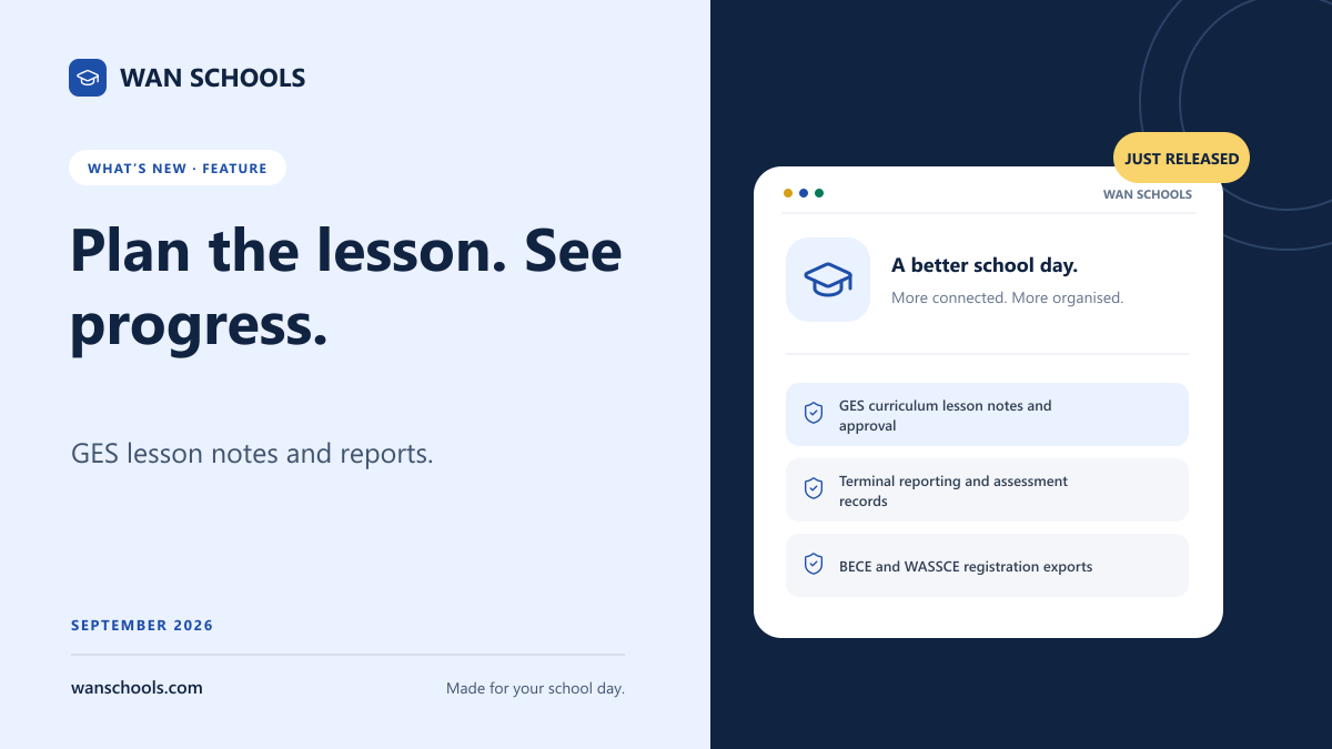 Teaching and reporting in familiar Ghanaian formats